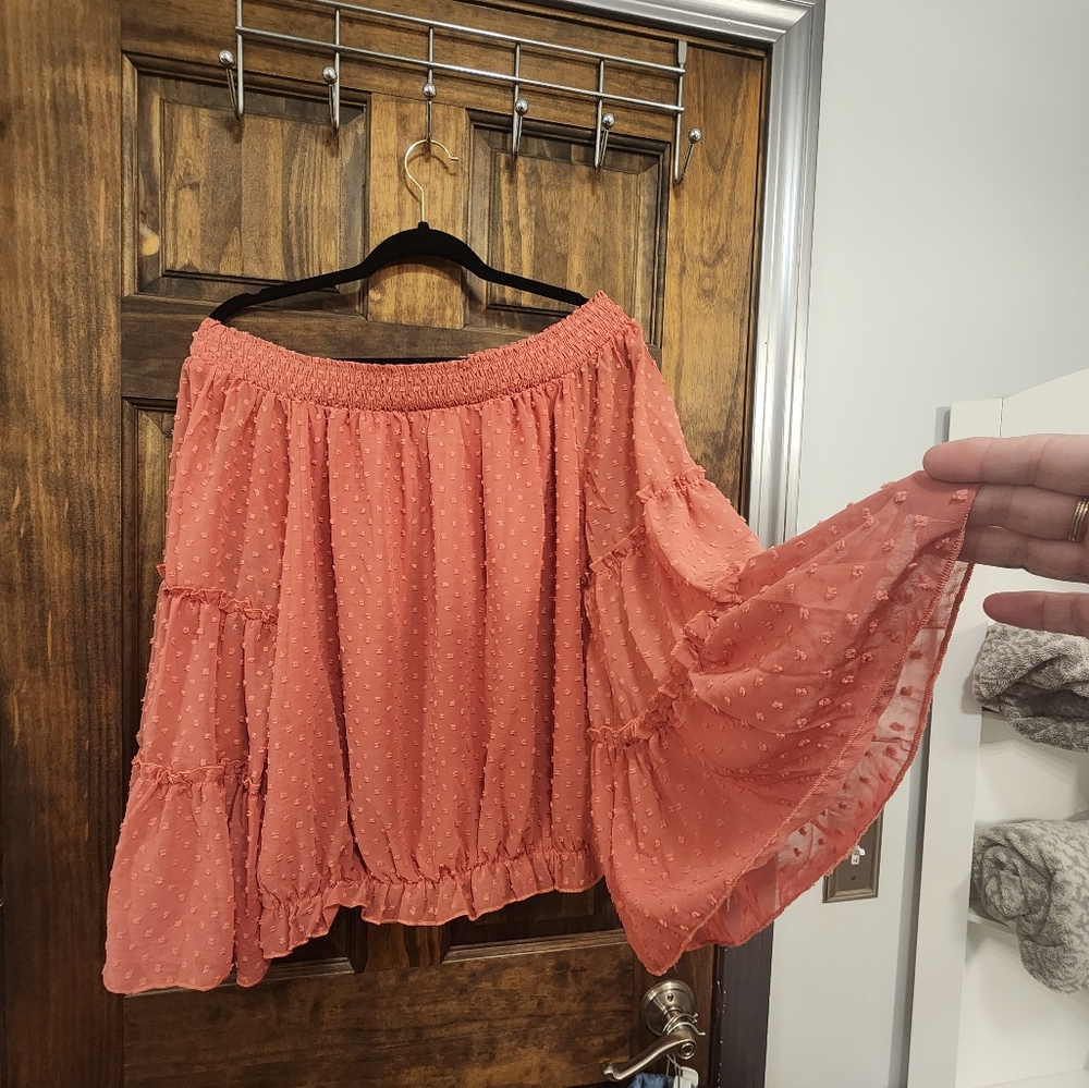 Coral blouse
